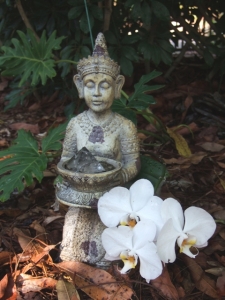 Peaceful garden buddha