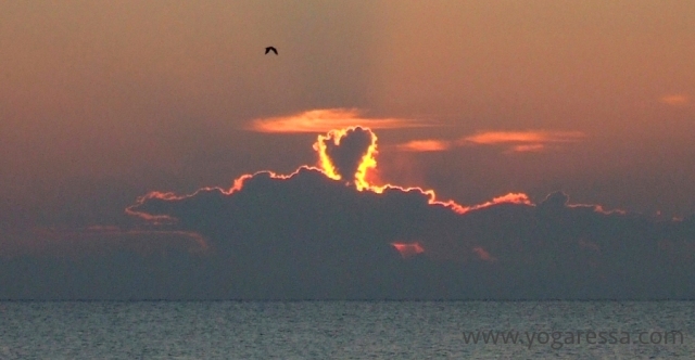 Heart cloud at sunrise - when you look for love, you'll see it